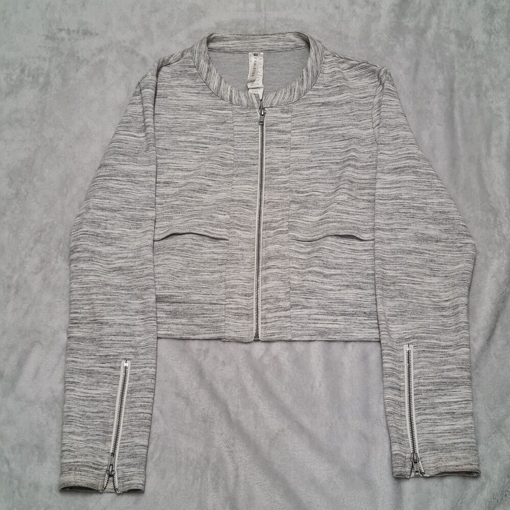 Fabletics Magnolia Cropped Jacket Size Large Zip Front Activewear Gray